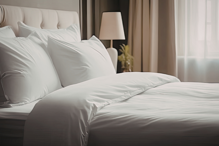 Comfortable Airbnb bedroom with quality bedding and natural light